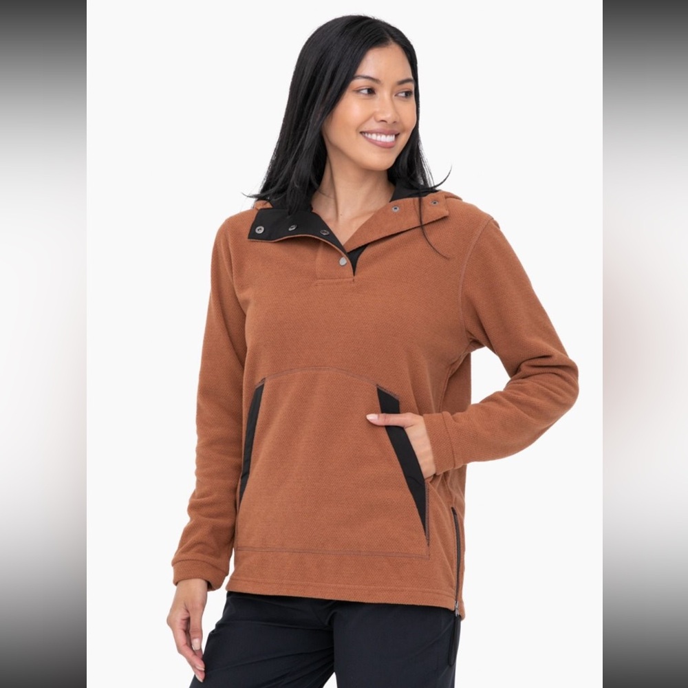 MONO B Snap Button Pullover Hoodie